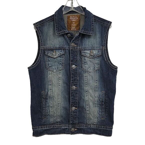 Royal Premium Jackets & Blazers - Royal Premium Womens Denim Vest Size Medium LOOK Verdigris on Buttons